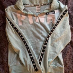 Victoria's Secret PINK Mint Quarter-Zip Pullover